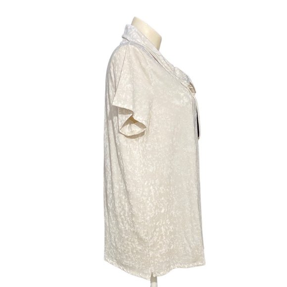 Zynergy By Chicos 4 Top 1X Valli Tunic Shirt Zip Detail High Neck Long Ashwood - Picture 3 of 10